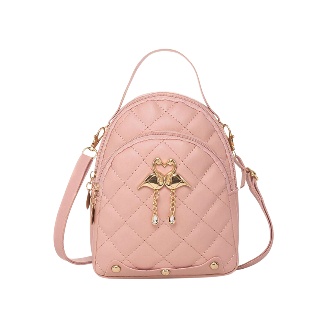 Flamingo | Kids Mini Faux Leather Backpack | Available in Black and Pink