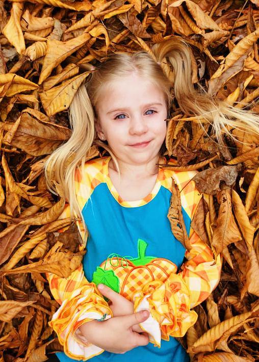 Autumn | Teal Pumpkin Raglan Top - Felicity + Asher Boutique