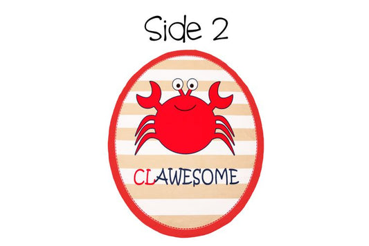 Shark/Crab | Reversible Oval Kids Towel