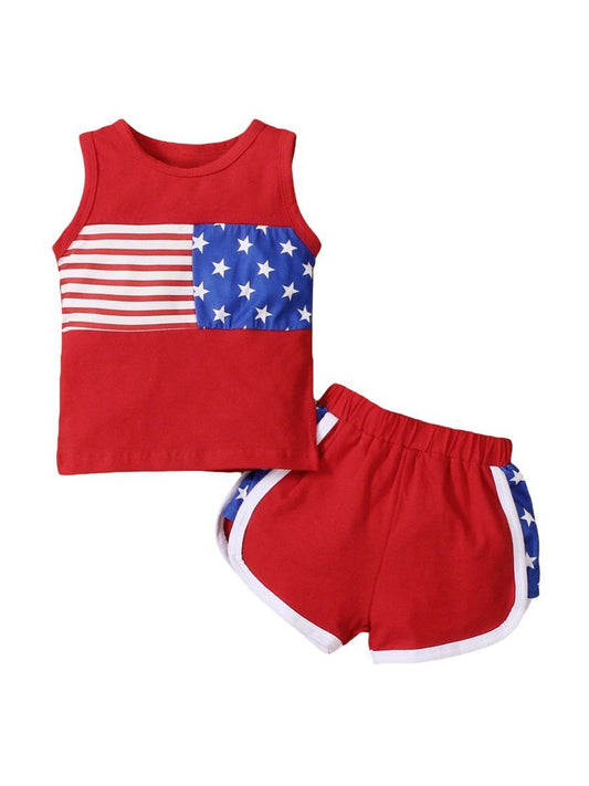 George | Independence Day Stars & Stripes Tank Top Short Set - Felicity + Asher Boutique