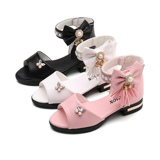 Dena | Bow & Tassel Charm Sandals - Felicity + Asher Boutique