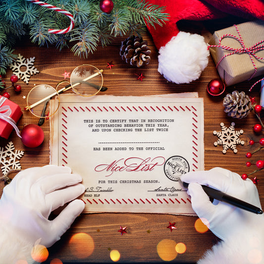 Santa Nice List Cards with Envelope + Wax Seal (Customization Available)